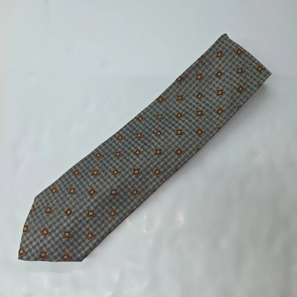 Vito Rufolo Mens Silk Geometric Pattern Tie Hand Made In Italy Designer‎ Necktie